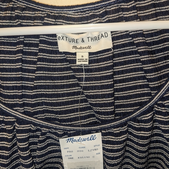 Madewell Texture & Thread black & white stripe short sleeve top - Picture 2 of 3